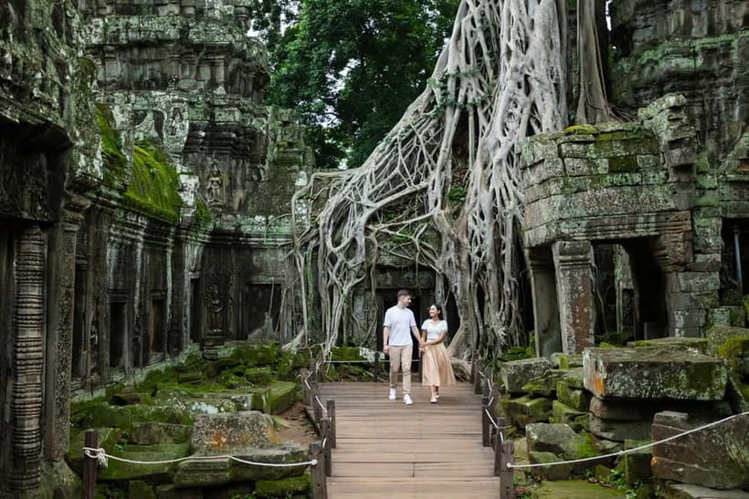 2-Day Angkor Wat, Kulen Mountain, Beng Mealea and Tonle Sap - Ta Prohm, where trees share the ruins