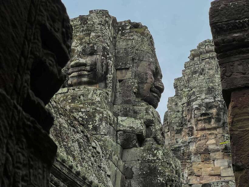 2-Day Angkor Wat, Kulen Mountain, Beng Mealea and Tonle Sap - Angkor Thom and Bayon’s stone faces