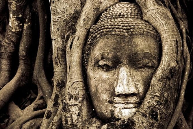 Ancient City & Temples of Ayutthaya ( UNESCO ) by River Cruise with Buffet Lunch - Wat Mahathat and the famous tree-root Buddha