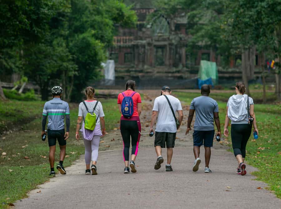 Angkor Wat: Guided Sunrise Bike Tour w/ Breakfast and Lunch - Cycling behind Angkor Wat