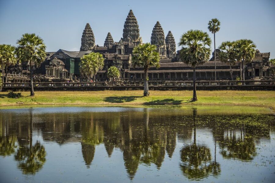 Angkor Wat in a vintage Jeep with driver - jeep rental - A military Jeep with a very different view of Angkor