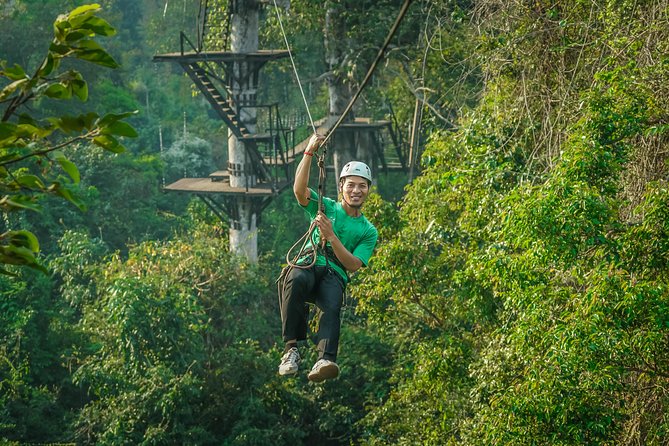 Angkor Wat Park Zip Line Adventure in Siem Reap - The ziplines, bridges, and final descent