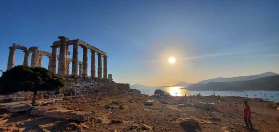 Athens: Sounio Poseidon Temple Athens Riviera Trip, Swimming - A local taverna meal after the ruins