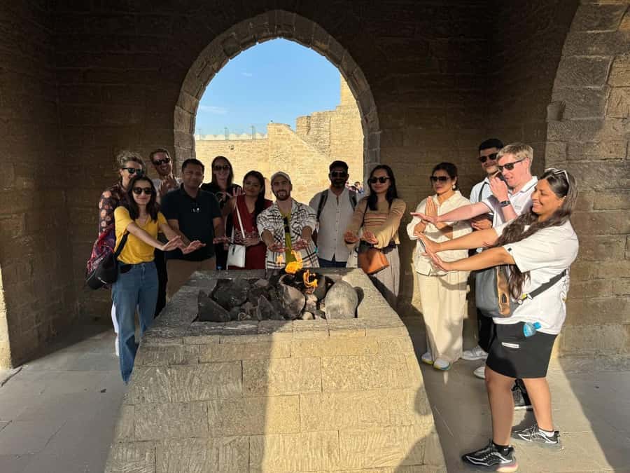 Baku: Gobustan, Mud Volcano, Fire Mount, Temple Lunch Entry - Yanar Dag brings the real fire