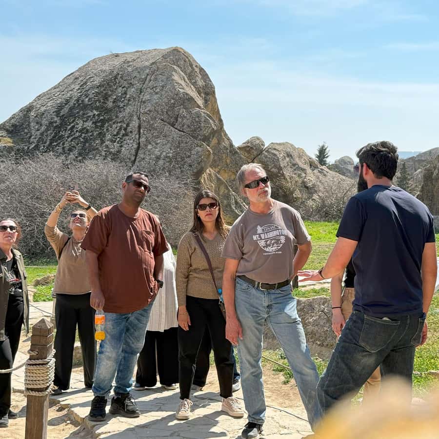 Baku: Gobustan, Mud Volcanoes, Fire Temple, & Yanar Dag Tour - Gobustan’s prehistoric figures in stone