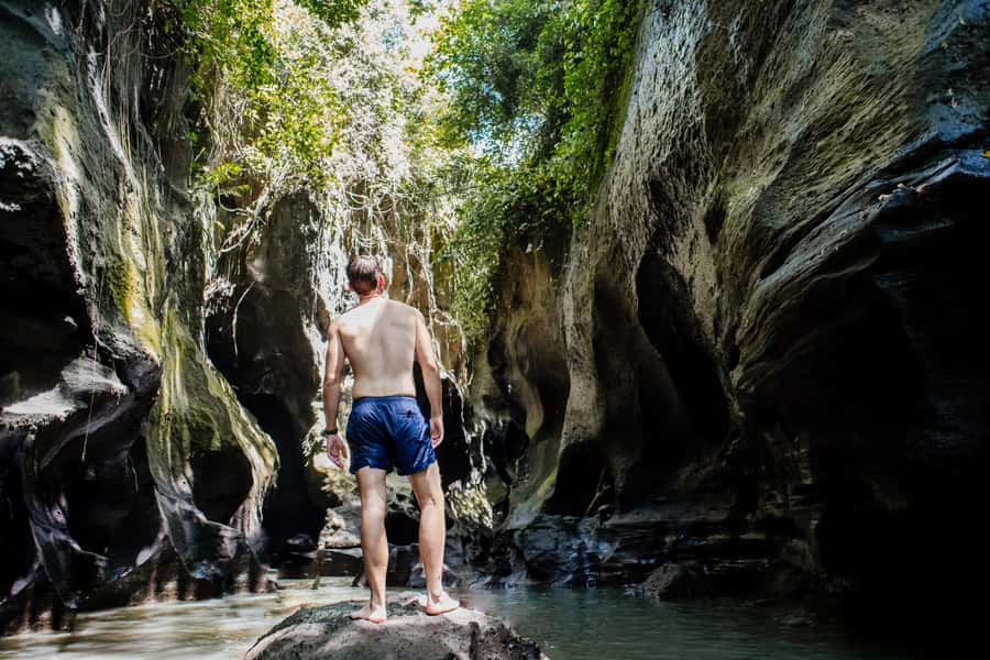 Bali: Hidden Canyon, Waterfall & Temples Small Group Tour - Tegenungan Waterfall after the canyon