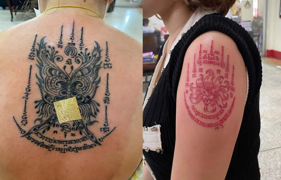 Bangkok: Hand Poked Thai Tattoo Guide at Wat Bang Phra - The Golden Face Blessing after the tattoo