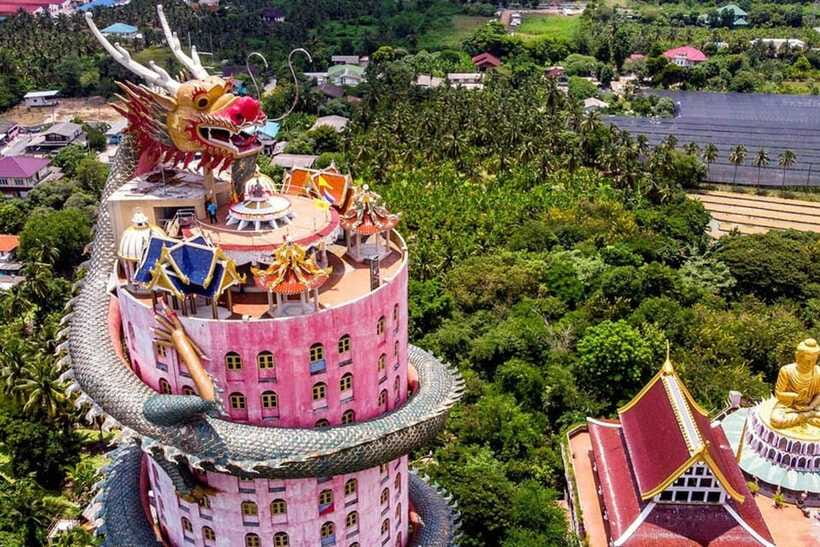 Bangkok: Railway and Floating Market Tour with Dragon Temple - Wat Sam Phran and the giant pink dragon