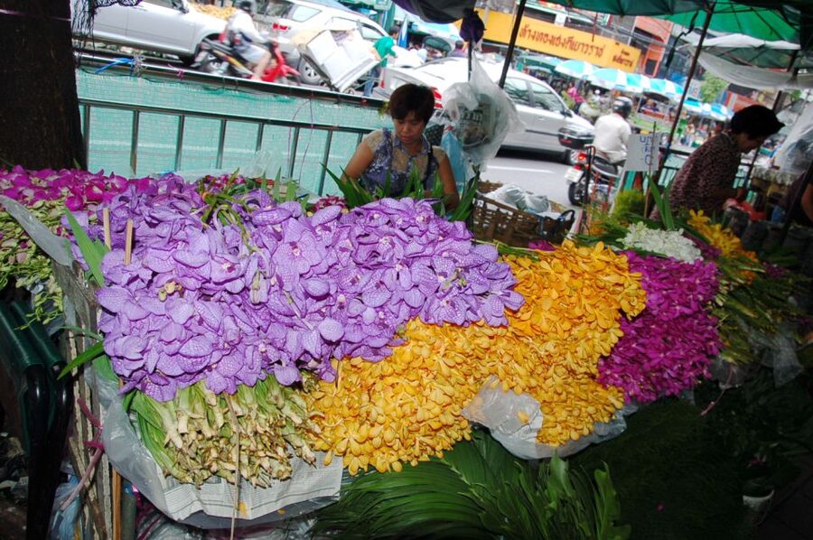 Bangkok Twilight : Hidden Canal, Big Buddha & temple - The flower market and evening atmosphere
