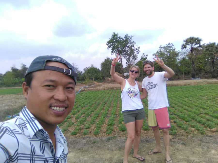Battambang family tuktuk tour BambooTrain/Wat Banan/Bat cave - The day begins beside the Sanker River