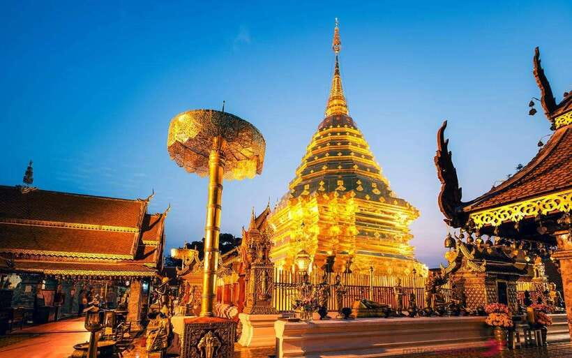 Chiang Mai: Doi Suthep and Wat Pha Lat Temple Evening Tour - Wat Phra That Doi Suthep and the golden chedi
