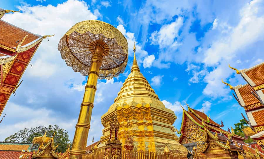 Chiang Mai: Doi Suthep, Wat Pha Lat & Wat Umong Spanish Tour - Doi Suthep and the famous Chiang Mai panorama