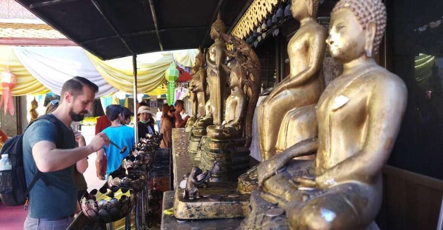 Chiang Mai: Wat Pha Lat & Wat Phra That Doi Suthep Tour - Doi Suthep: 306 steps, a gold pagoda, and Chiang Mai below