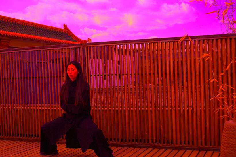 Chinese Kungfu class in old temple beside Forbidden Ci - Training in a royal temple beside the Forbidden City
