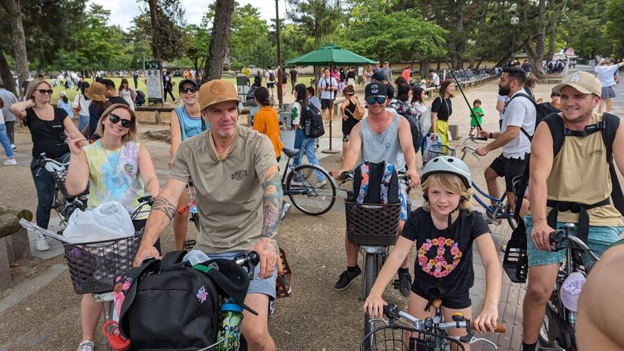 E-Bike Nara Highlights - Todaiji, Knives, Deer, Shrine - Riding past Mt. Wakakusa