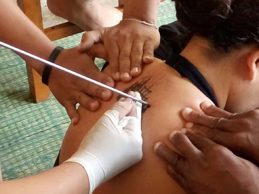 From Bangkok: Holy Tattoo Experience at Wat Bang Phra - The blessing after the tattoo