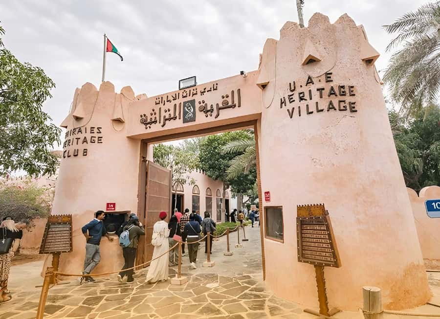 From Dubai: BAPS Hindu Temple And Sheikh Zayed Mosque Tour - Heritage Village and Abu Dhabi’s older story
