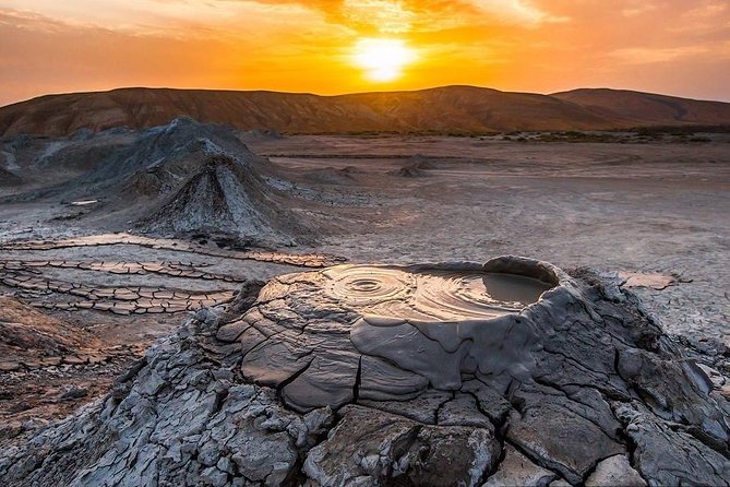 Gobustan, Mud Volcano, Burning Mountain and Fire Temple Tour - Cold mud volcanoes near the Caspian