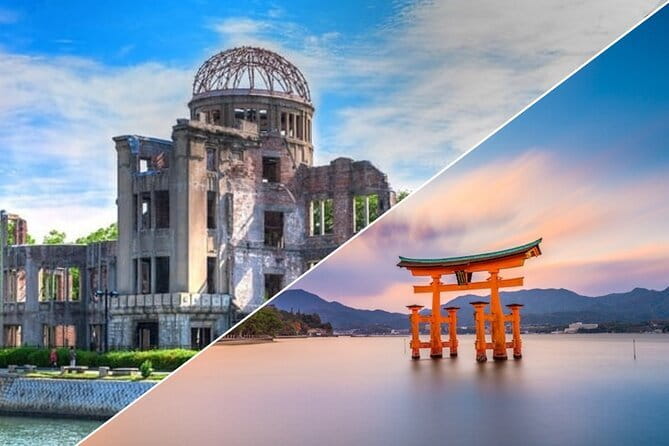 Hiroshima and Miyajima Day Trip with Itsukushima Shrine & Ferry - The bilingual English and Spanish format