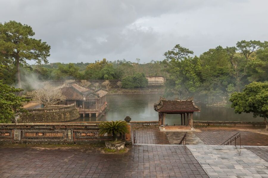 Hue: Royal Tombs and Thien Mu Pagoda Private Guided Tour - Thien Mu Pagoda beside the Perfume River