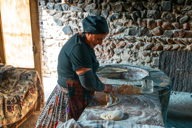 Kakheti Wine Tour and Discover Monasteries Vineyards Telavi - Badiauri adds bread, honey, cheese, and churchkhela