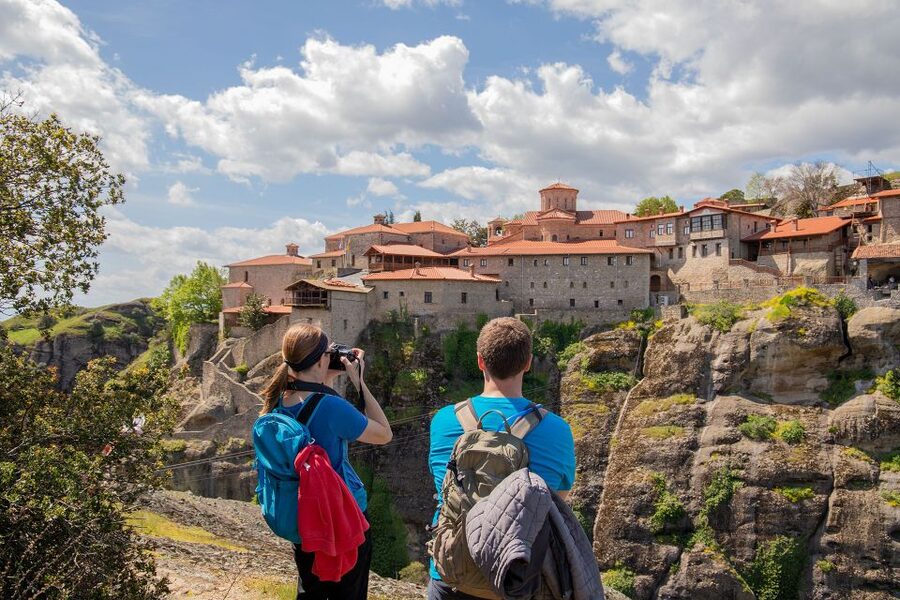 Kalabaka: Meteora Small-Group Hiking Tour w/ Monastery Visit - The descent to St. George the Madilas