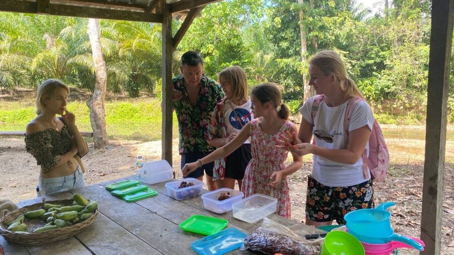 Krabi: Tour of Elephant Care House and Tiger Cave Temple - Feeding, walking, and muddy elephant baths