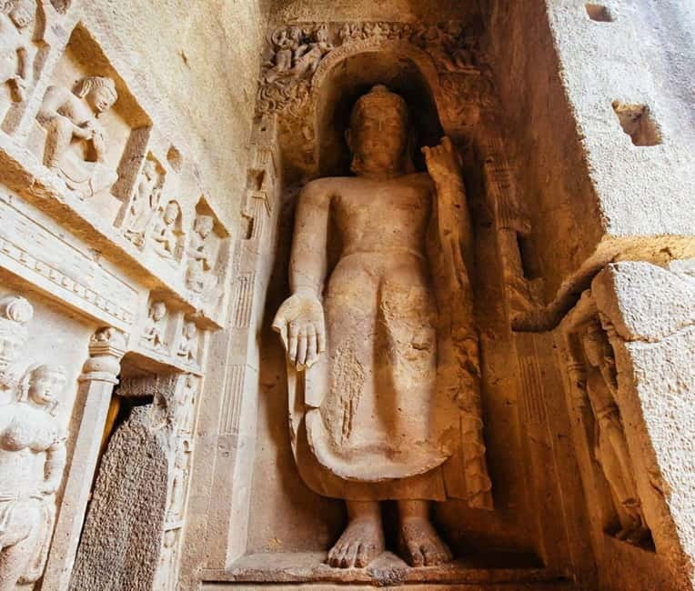 Mumbai: Buddhist Kanheri Caves with Golden Pagoda Temple - The walking, heat, and clothing question