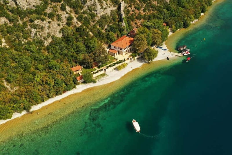 Ohrid: East Coast and St. Naum Monastery Full-Day Boat Tour - Zaum church and the best swim stop