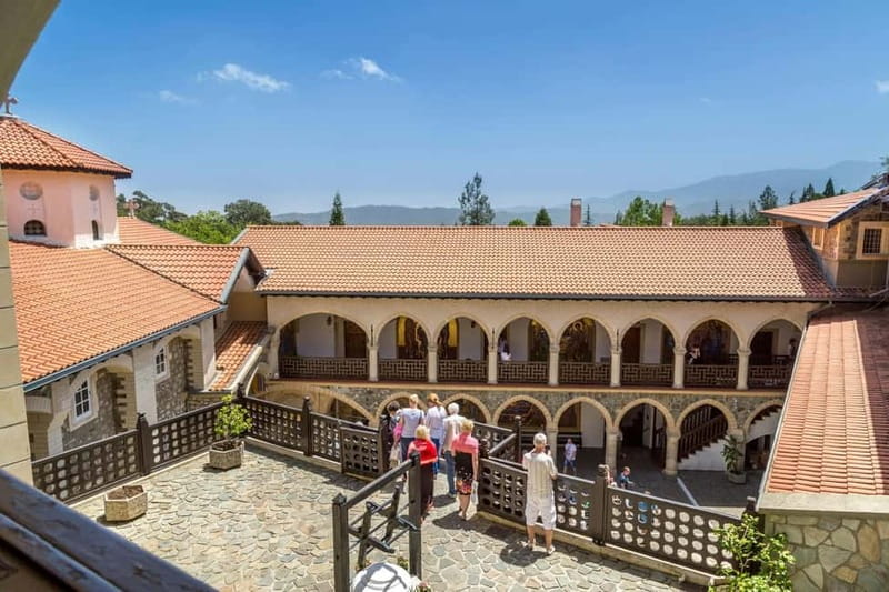 PAPHOS: Troodos Mountains "Monasteries & Villages" by coach - Throni Hill and the tomb of Makarios III