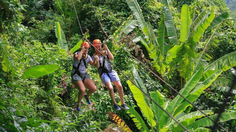 Phuket: Big Buddha Viewpoint ATV Tour and Zipline Adventure - Ziplining among the treetop platforms