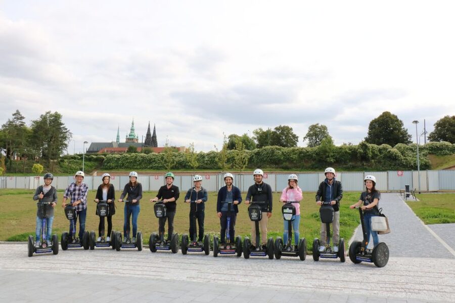 Prague: Castle and Monastery Segway Tour - Getting comfortable before the ride begins