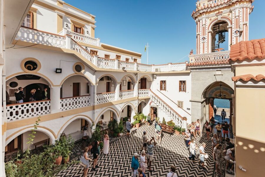 Rhodes: Symi Island & Panormitis Monastery Day Trip by Boat - Panormitis Monastery: one quiet hour by the bay