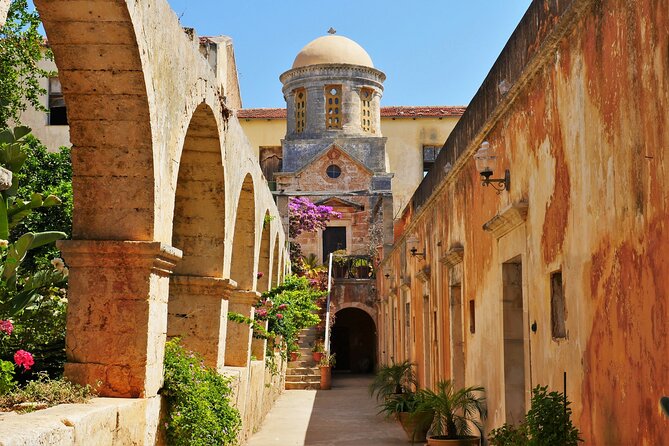 Shore Explore Chania: City Charm, Beach, Monastery & Winetasting - Agia Triada Monastery and a tasting with local character