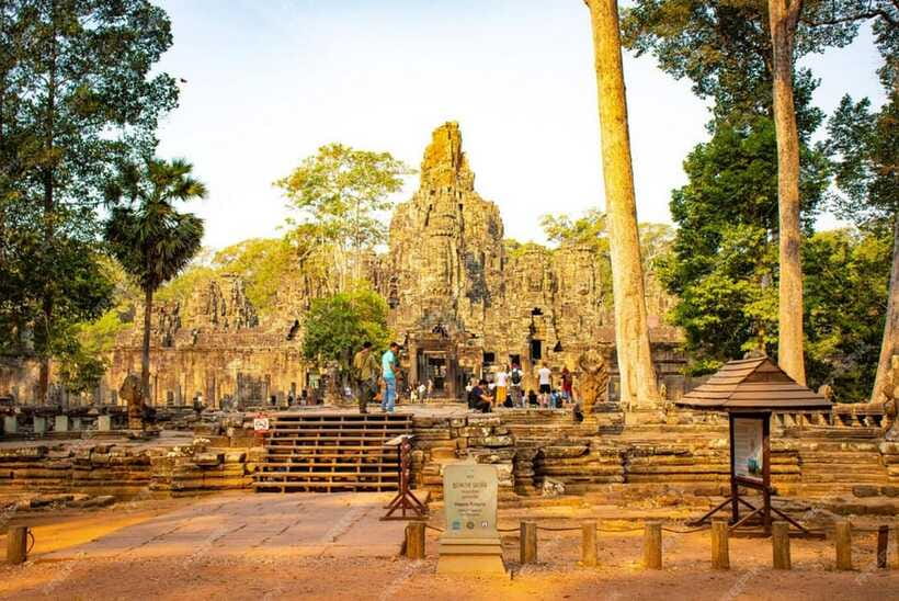 Sunrise at Angkor Wat and Small Tour with Tours Guide - South Gate and the road into Angkor Thom