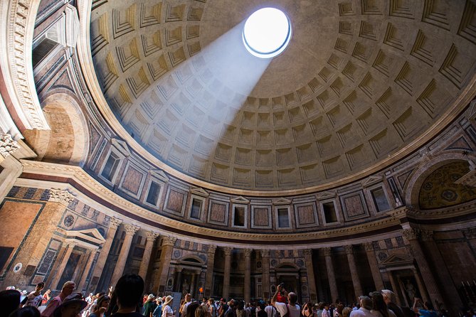 Walking Guided Tour and Rome's Iconic Temple Pantheon Entrance - Inside the Pantheon, look up first