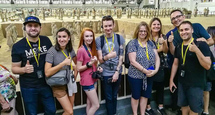 Xi'an: Terracotta Army, Lunch, City Wall, Pagoda, Bazaar - Returning downtown to the Big Wild Goose Pagoda